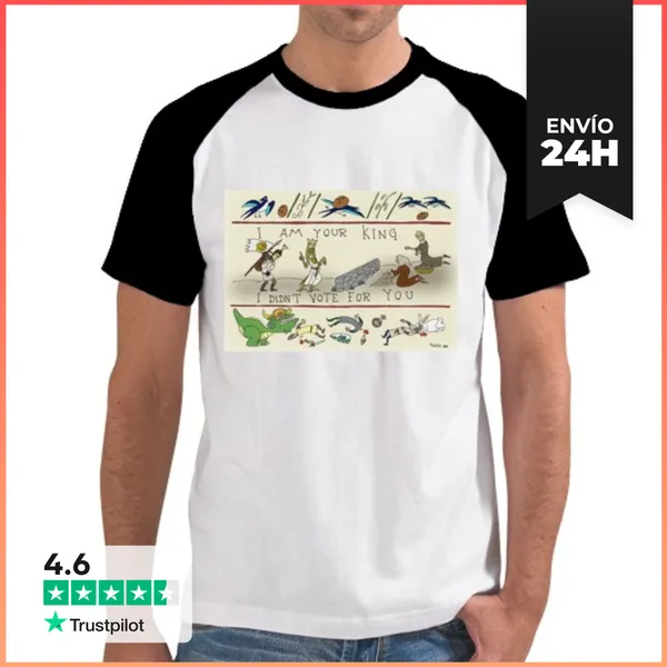 Camiseta Hombre, Estilo Béisbol I Am Your King! LaTostadora