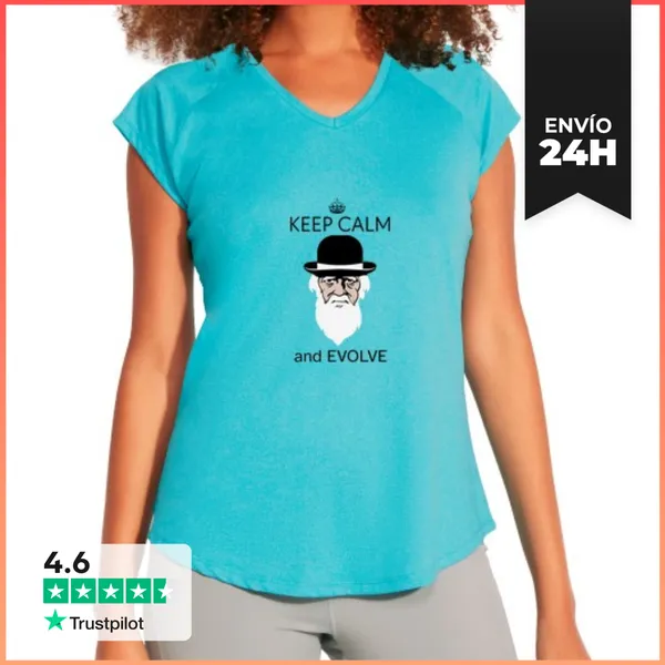 Camiseta Deportiva Mujer Mantén La Calma Y Evoluciona LaTostadora