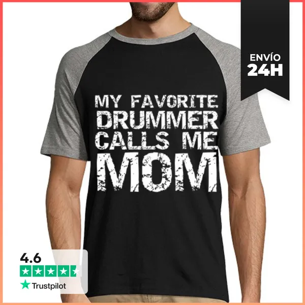 Camiseta Hombre, Estilo Béisbol Mamá De La Línea De Tambores De
