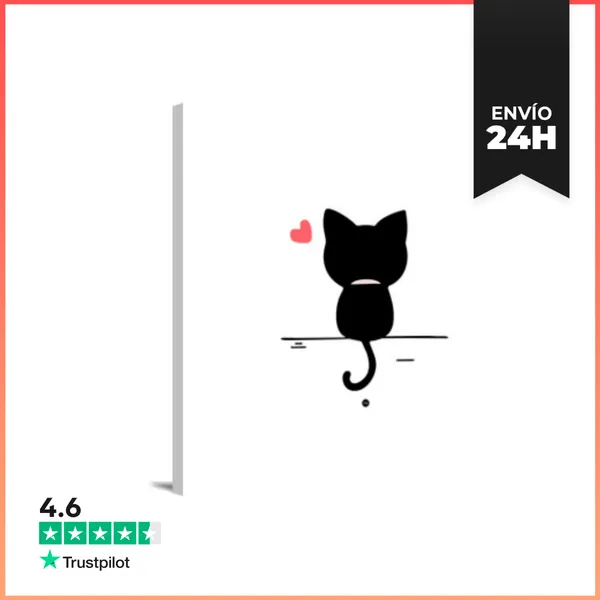 Lienzo Cuadrado Corazón Gatuno Fc LaTostadora