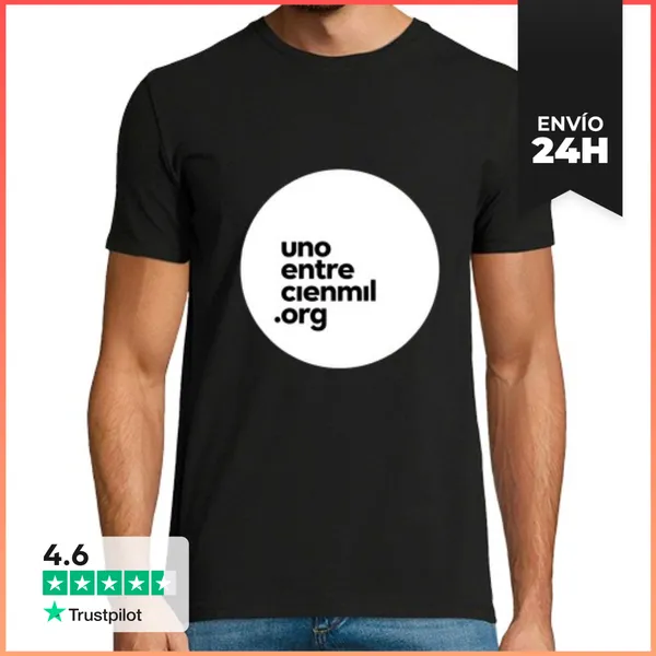 Camiseta Hombre Clásica Hombre, Manga Corta, Negra, Calidad Extra