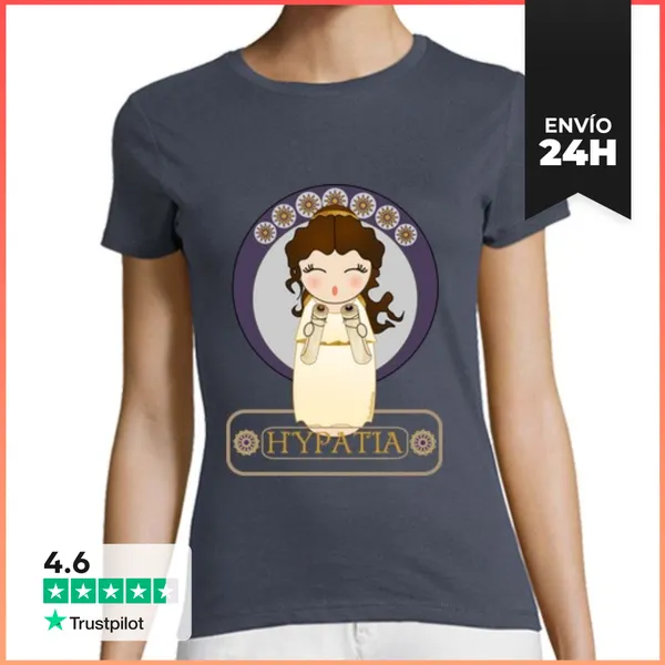 Camiseta Mujer Clásica Camiseta Kokeshi Hypatia De Alejandría