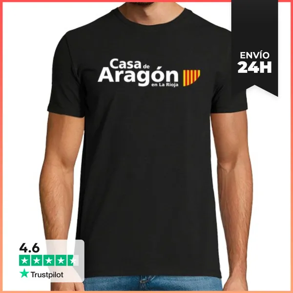 Camiseta Hombre Clásica Logo Casa De Aragón Blanco Colores 1