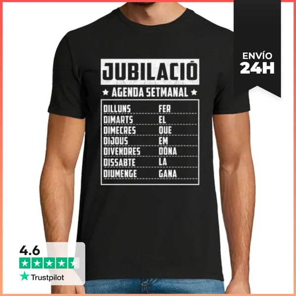 Camiseta Hombre Clásica Jubilació Agenda Setmanal En Català
