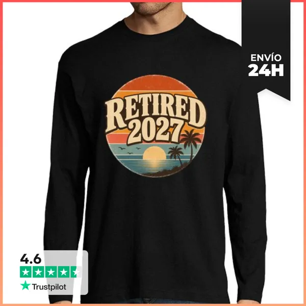 Camiseta Hombre Manga Larga Vintage Sunset - Retired 2027 Ideal