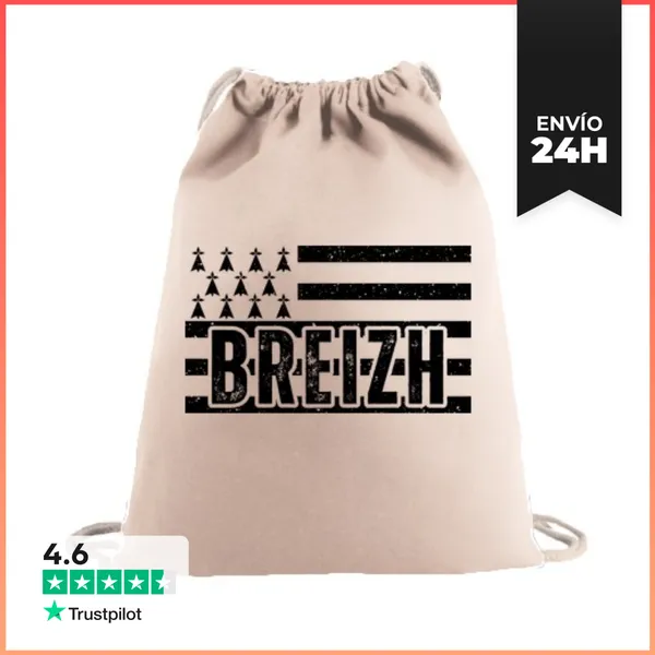 Mochila Saco Con Cuerdas Bandera Bretona Regalo De Bretaña