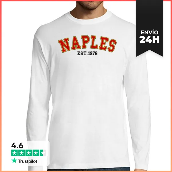 Camiseta Hombre Manga Larga Nápoles Est 1976 LaTostadora