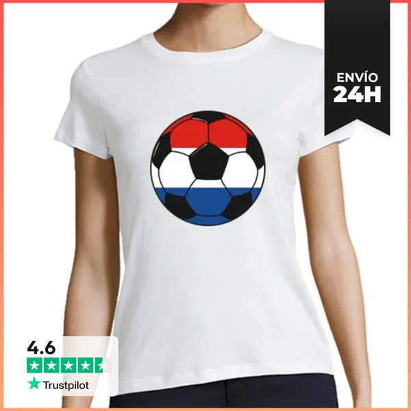 Camiseta Mujer Clásica Equipo De Fútbol De Los Países Bajos