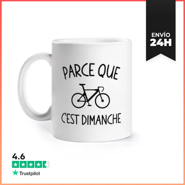 Taza Es Domingo Bicicleta Deportiva Ciclismo LaTostadora