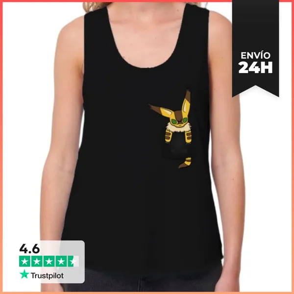 Camiseta Mujer Sin Mangas, Loose Fit Pocket Teto LaTostadora