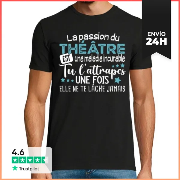 Camiseta Hombre Clásica Teatro Comedia Ópera Profesión Actor
