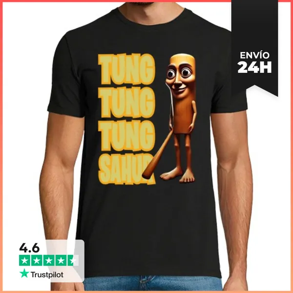 Camiseta Hombre Clásica Tung Tung Tung Sahur LaTostadora
