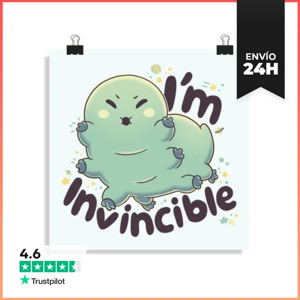 Póster Cuadrado Invincible Oso De Agua Animales LaTostadora
