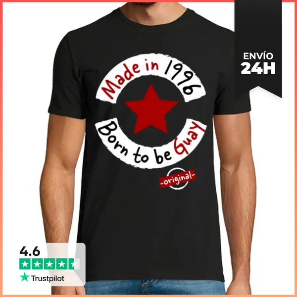 Camiseta Hombre Clásica Made In 1996 Born To Be Guay LaTostadora