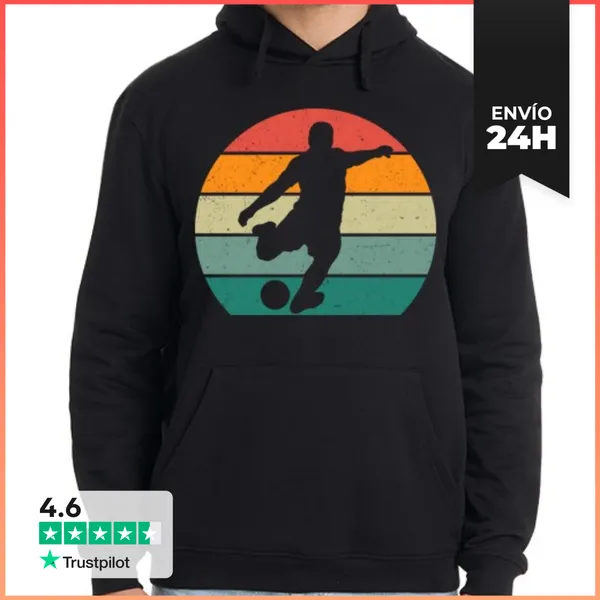 Sudadera Unisex Con Capucha FUTBOLISTA SILUETA PUESTA DE SOL