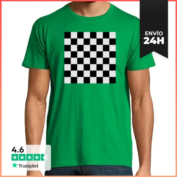 Camiseta Hombre Clásica Tablero De Ajedrez LaTostadora