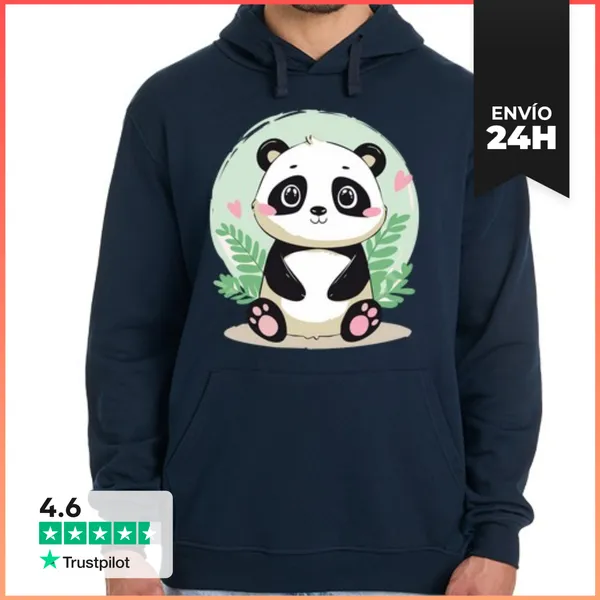 Sudadera Unisex Con Capucha Panda Kawaii LaTostadora