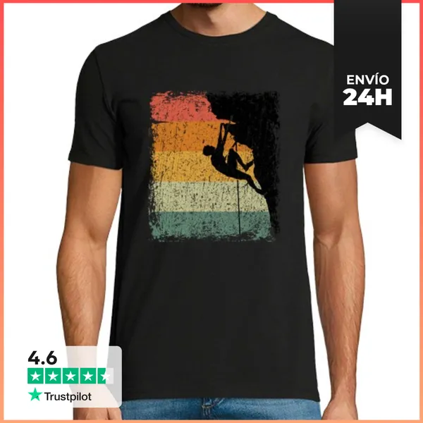 Camiseta Hombre Clásica Vintage Rock Climbing Gift LaTostadora