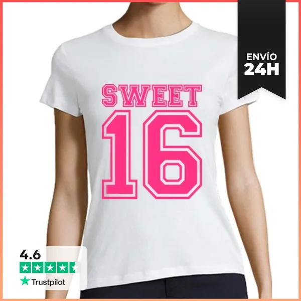 Camiseta Mujer Clásica Dulce 16 Cumpleaños LaTostadora