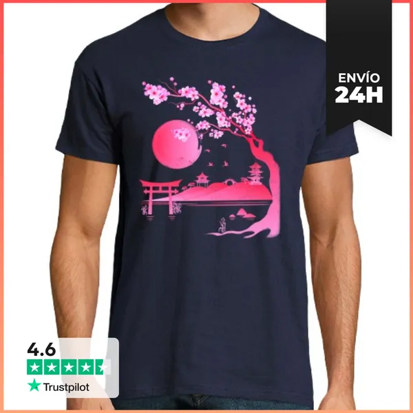 Camiseta Hombre Clásica Cerezo En Flor LaTostadora