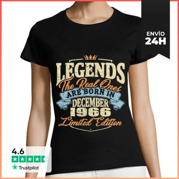 Camiseta Mujer Clásica Nacido En Diciembre De 1966 LaTostadora