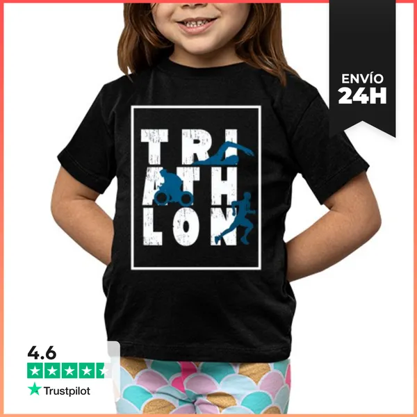 Camiseta Clásica Para Niños Triatlón Triatleta Nadar Carrera