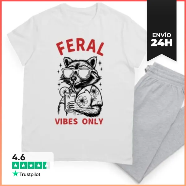 Pijama Vibras Salvajes Solamente - Gafas De Sol De Mapache Cóctel