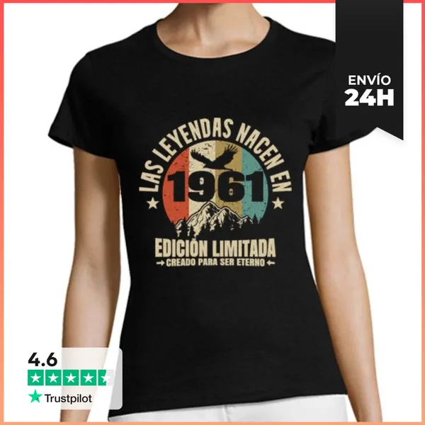 Camiseta Mujer Clásica Las Leyendas Nacen En 1961 LaTostadora