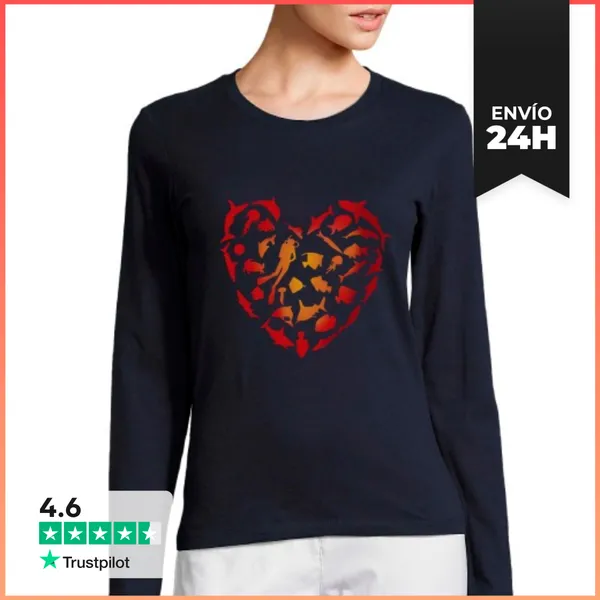 Camiseta Mujer Manga Larga Amor Marino LaTostadora