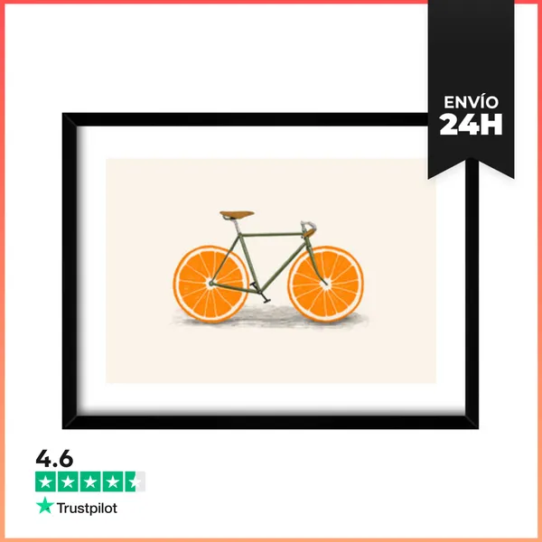 Cuadro Con Marco Horizontal Orange Wheels LaTostadora