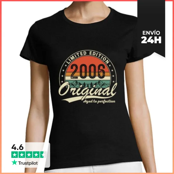 Camiseta Mujer Clásica 20 Cumpleaños 20 Años Vintage 2006