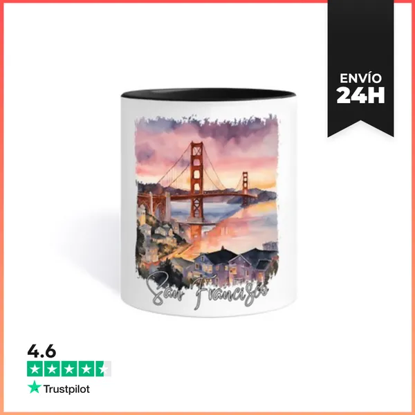 Taza De Colores Acuarela De San Francisco, EEUU LaTostadora