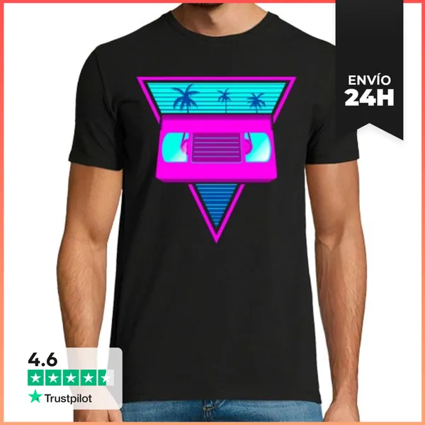 Camiseta Hombre Clásica Vintage VHS LaTostadora