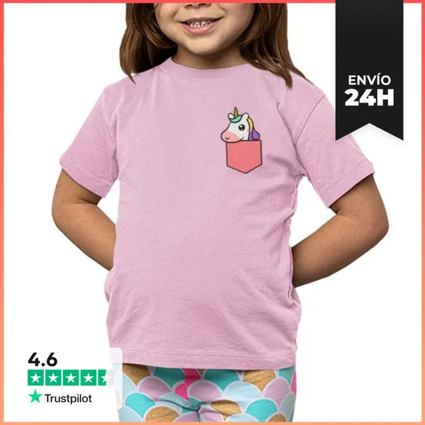 Camiseta Clásica Para Niños Bolsillo De Unicornio LaTostadora