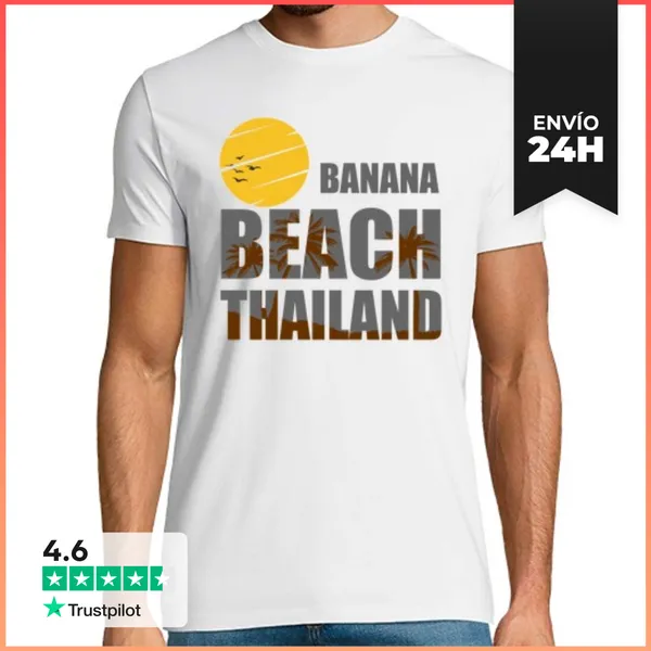 Camiseta Hombre Clásica Banana Beach Thailand LaTostadora