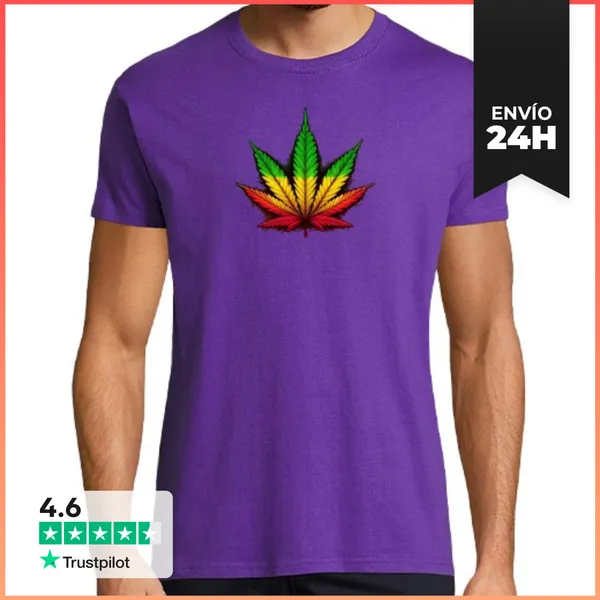 Camiseta Hombre Clásica Marijuana Tricolor LaTostadora