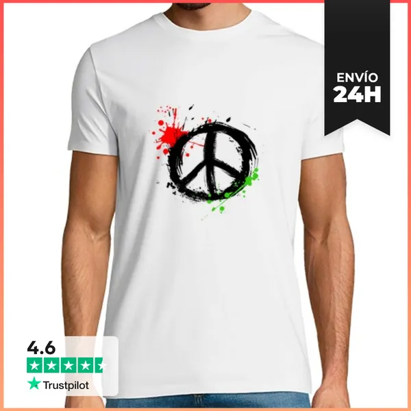 Camiseta Hombre Clásica Paz Y Amor LaTostadora
