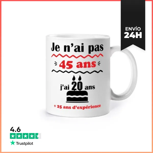Taza No 45 Años Regalo De Cumpleaños Número LaTostadora