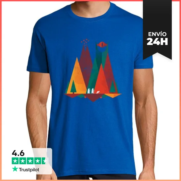 Camiseta Hombre Clásica Tierra Media Geométrica LaTostadora