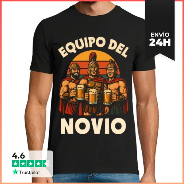 Camiseta Hombre Clásica Equipo Del Novio Amigos Espartanos