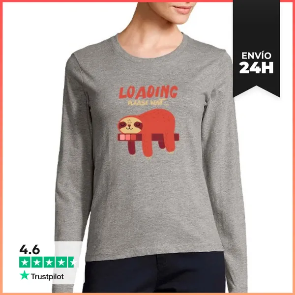 Camiseta Mujer Manga Larga Cargando LaTostadora