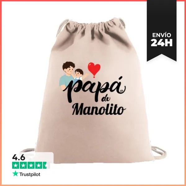Mochila Saco Con Cuerdas Papa De Niño LaTostadora