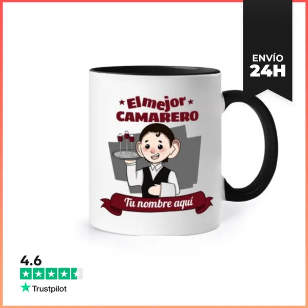 Taza De Colores Taza El Mejor Camarero Texto Personalizable