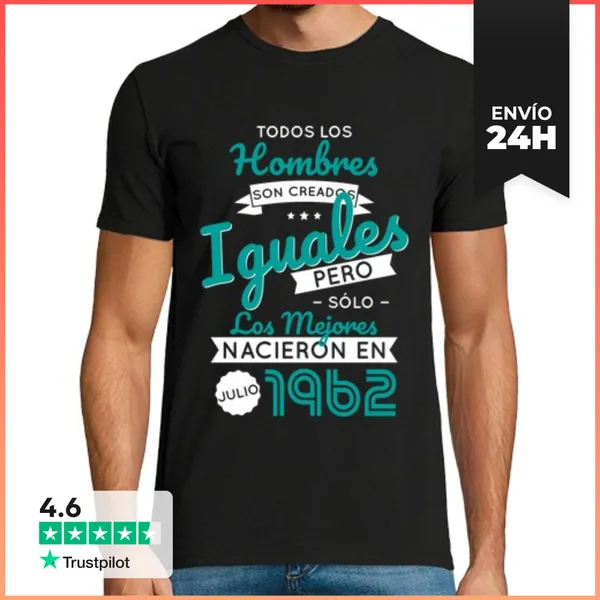 Camiseta Hombre Clásica 60 Años - Hombres Iguales Julio 1962