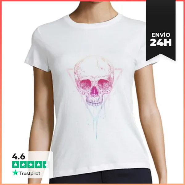 Camiseta Mujer Clásica Skull In Triangle LaTostadora