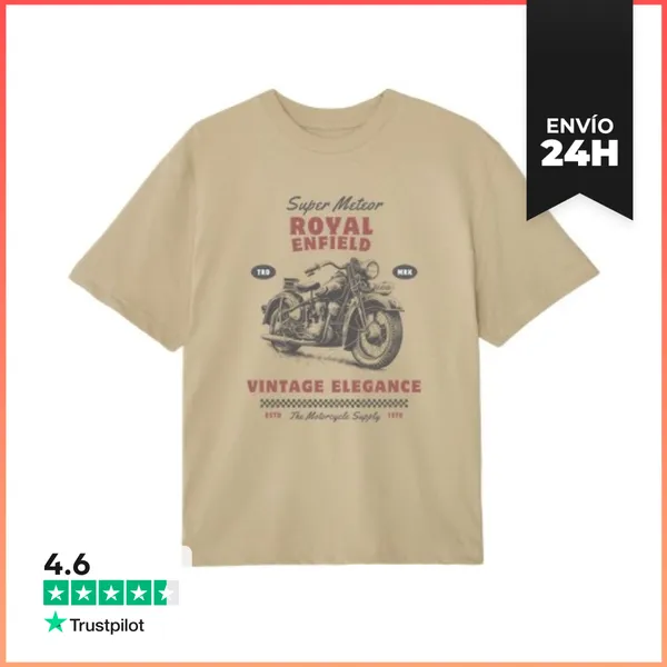 Camiseta Oversize Royal Enfield Super Meteor 1970 Vintage - Ropa