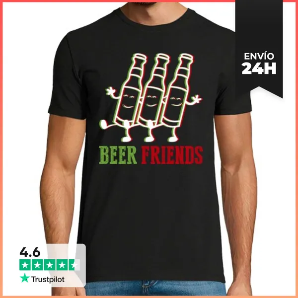 Camiseta Hombre Clásica Amigos De La Cerveza LaTostadora