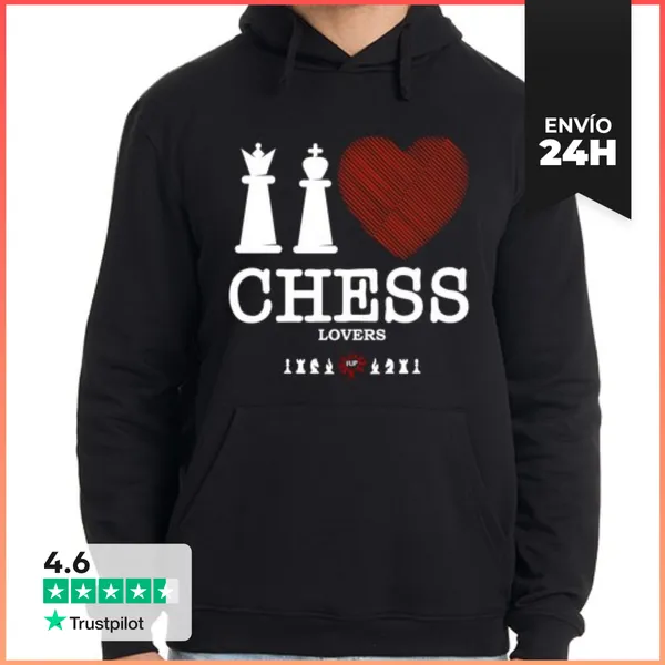 Sudadera Unisex Con Capucha AMANTES DEL AJEDREZ LaTostadora