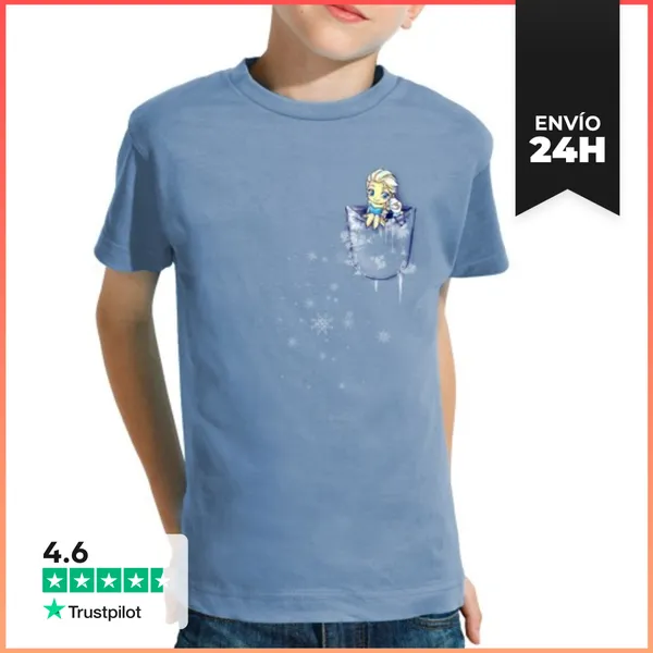 Camiseta Clásica Para Niños Elsa Pocket LaTostadora
