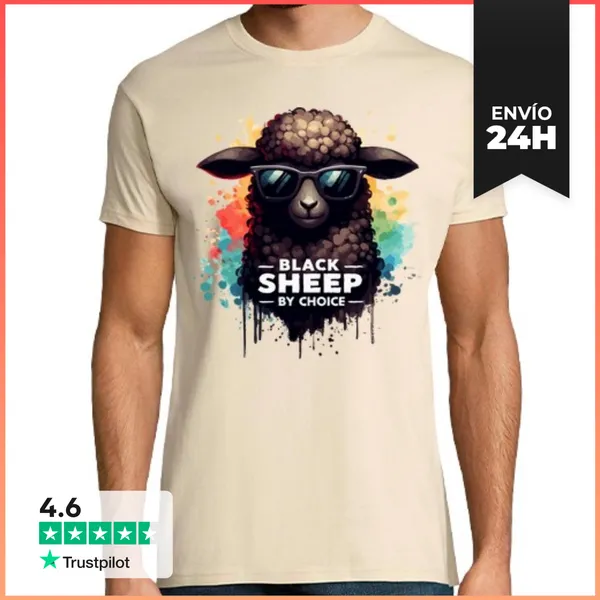 Camiseta Hombre Clásica Oveja Negra Por Elección Arte Callejero